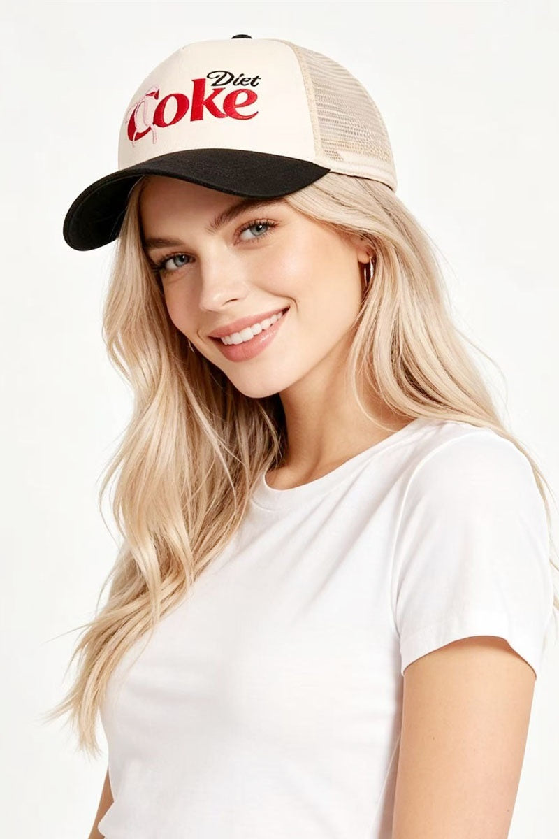 Coquette bow diet coke two tone mesh snapback hat