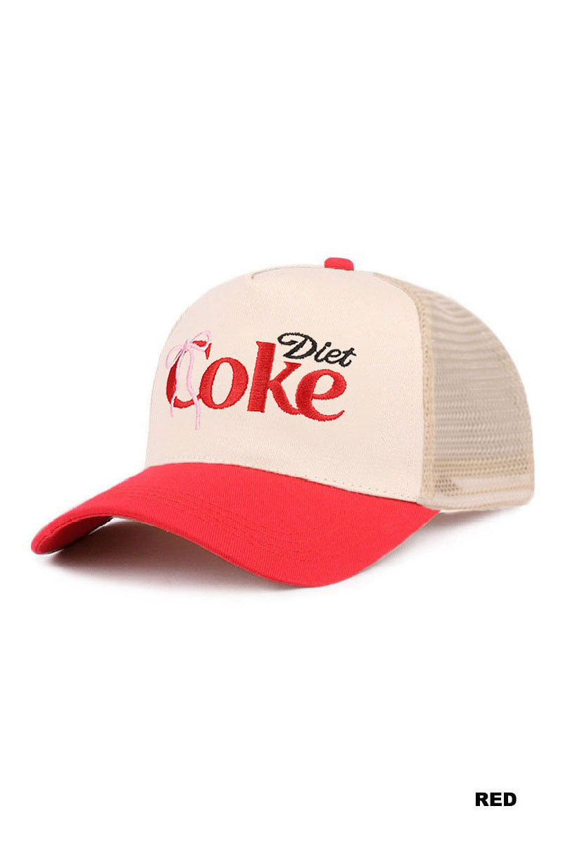 Coquette bow diet coke two tone mesh snapback hat