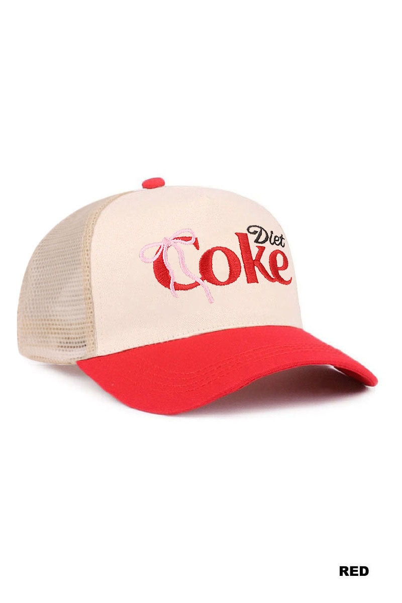 Coquette bow diet coke two tone mesh snapback hat