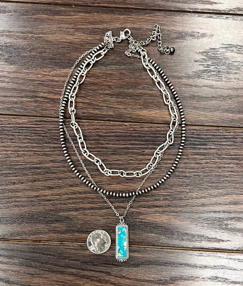 737967, Bar Gemstone Necklace