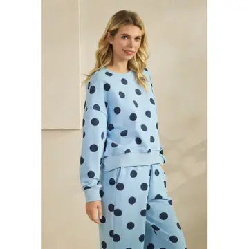 Polka Dot Crew Neck SweatShirt