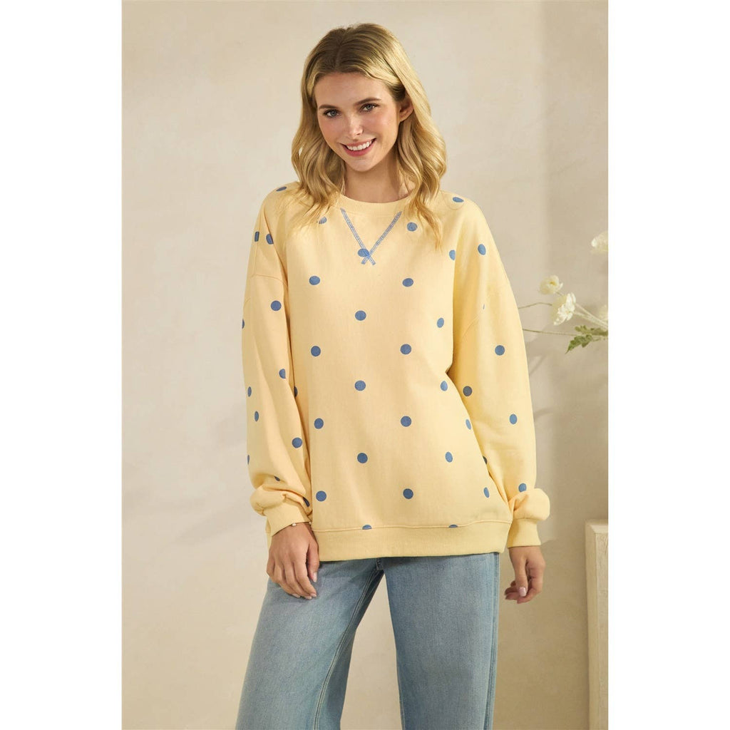 Polka Dot French Terry Top