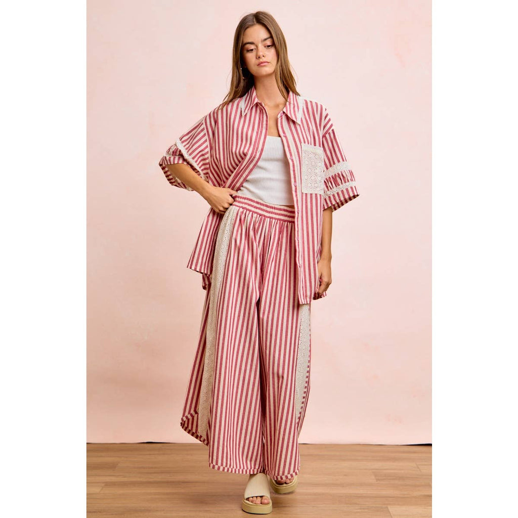 STRIPED WIDE LEG