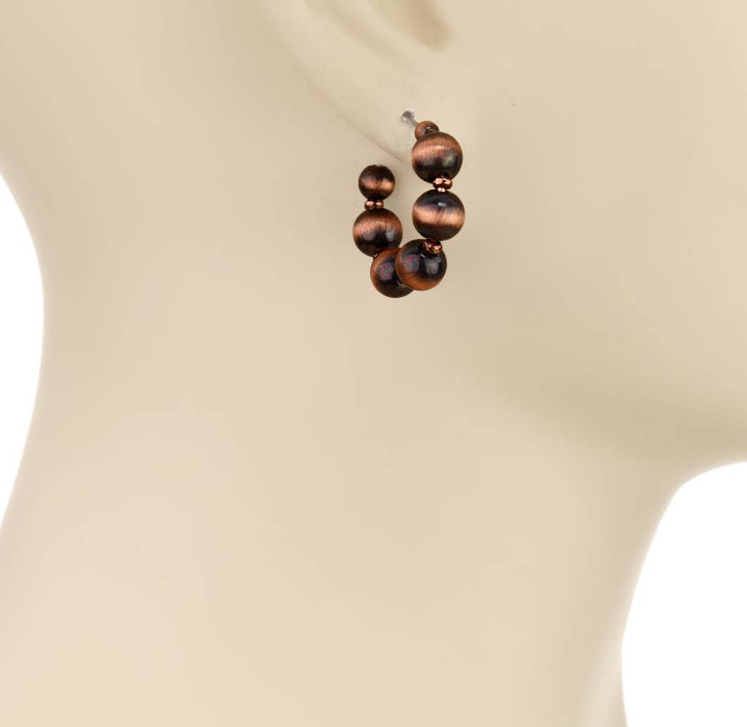 1” Mini Navajo Pearl Hoops Earrings