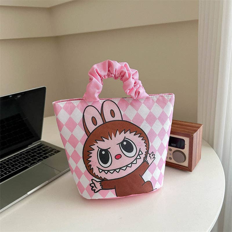 👜 “Labubu Charm” Cartoon Monster Cute Handbag – Portable Bucket Bag