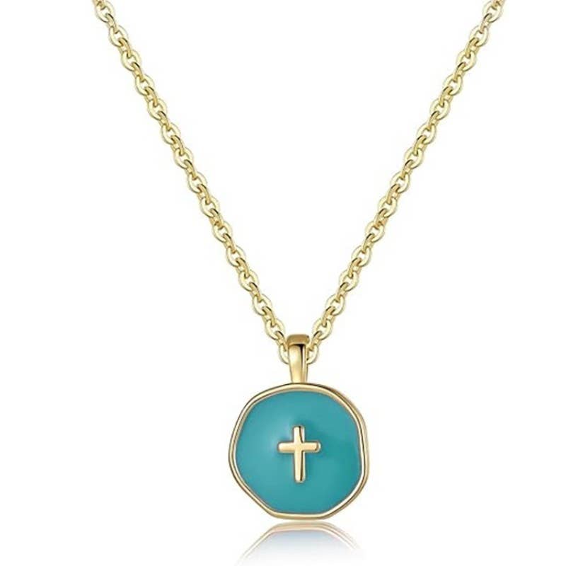 18K STAINLESS STEEL TARNISH FREE CROSS NECKLACE