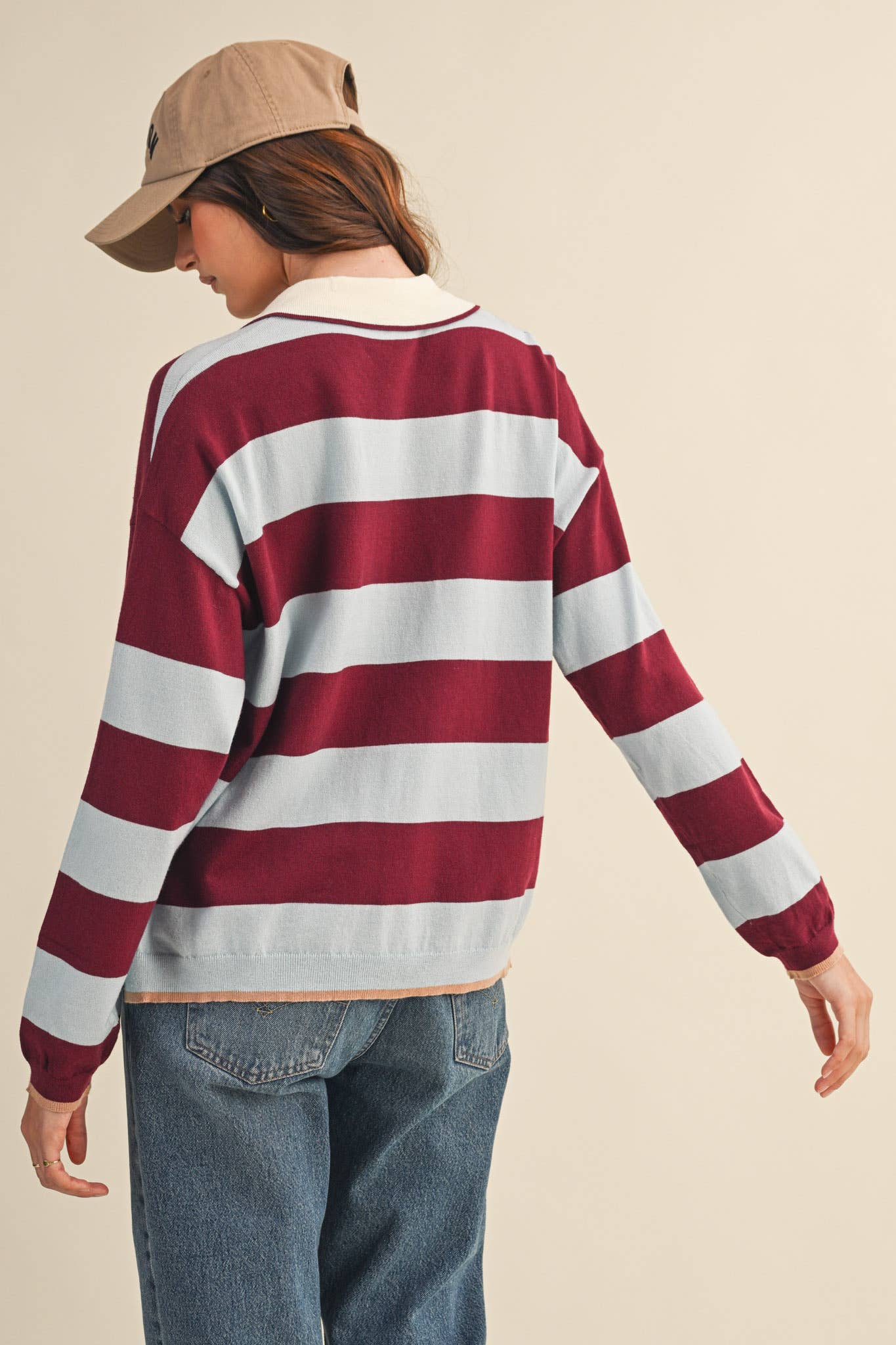 STRIPED RUGBY SWEATER