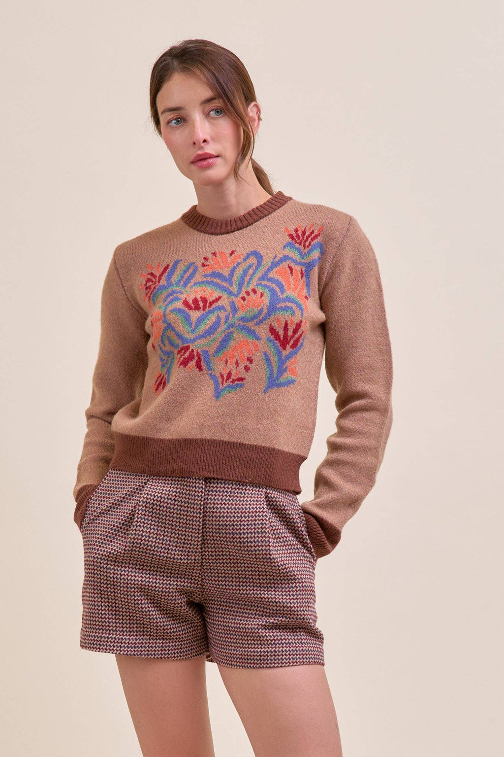 FLORAL KNIT SWEATER