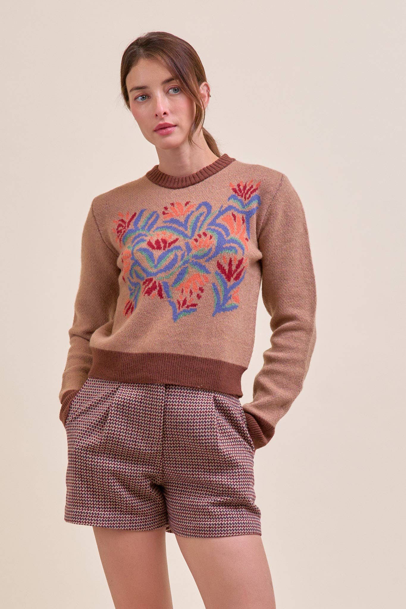 FLORAL KNIT SWEATER