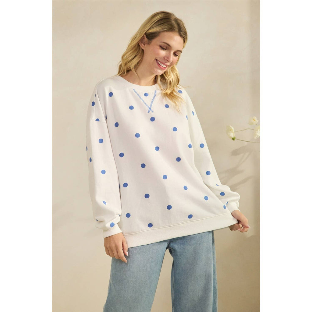 Polka Dot French Terry Top