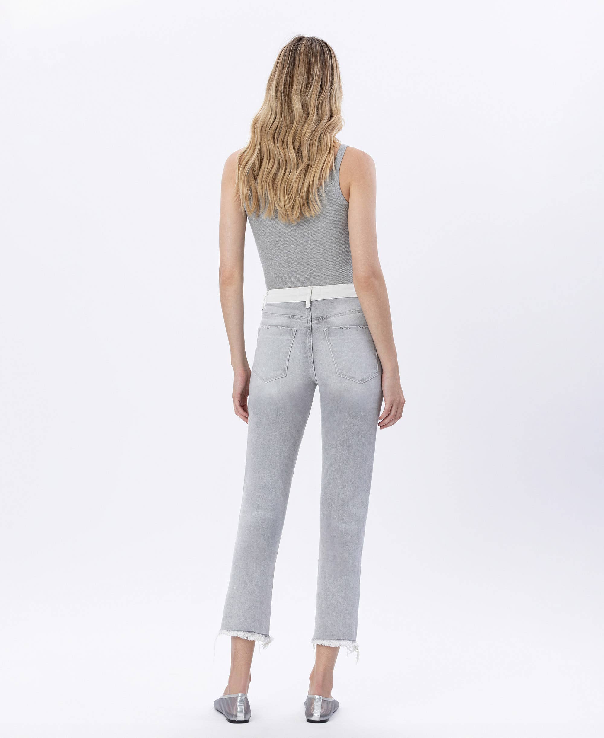 Flying Monkey Super High-Rise Split 2-Tone Mom Jeans