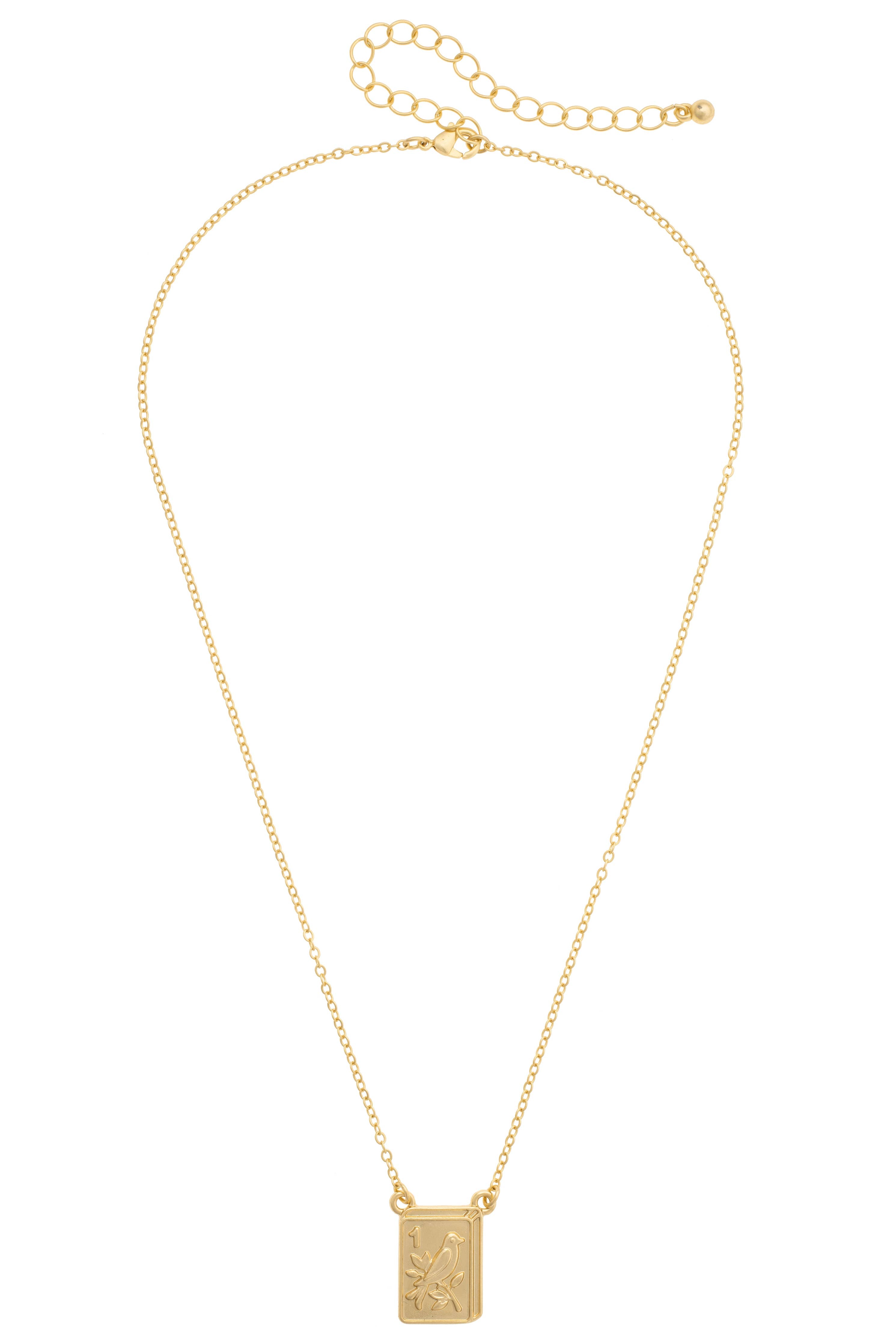 Bird Bam 24K Plated Tile Necklace