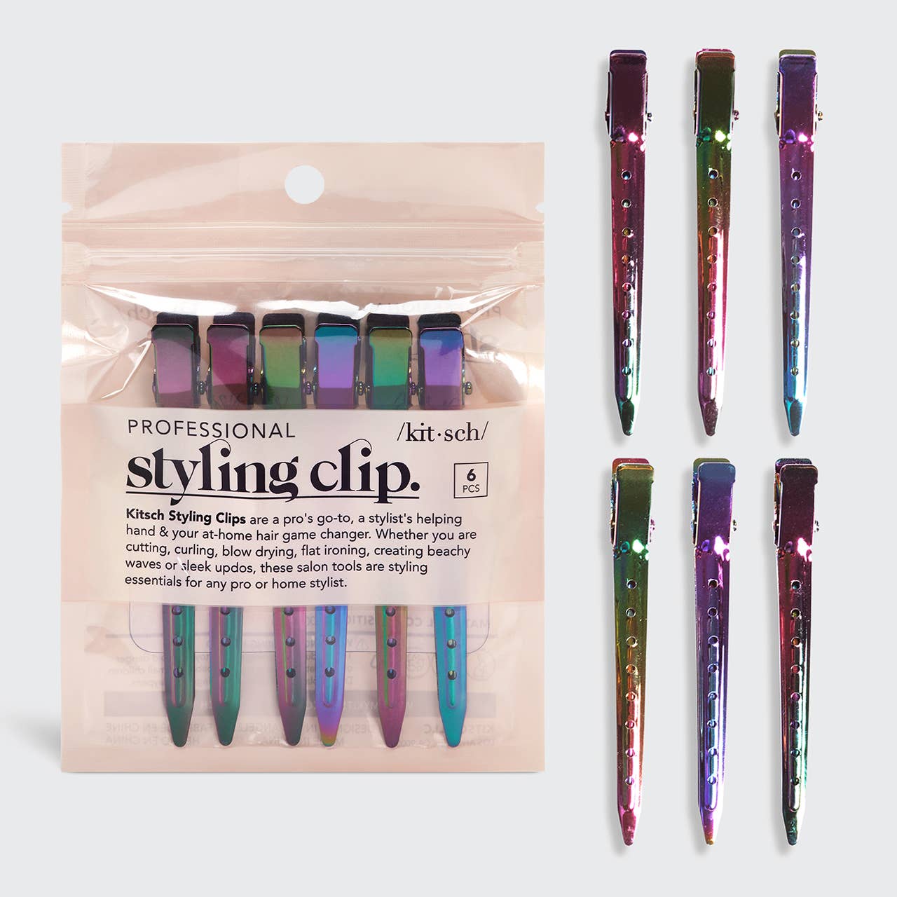 Styling Hair Clips 6pc - Iridescent