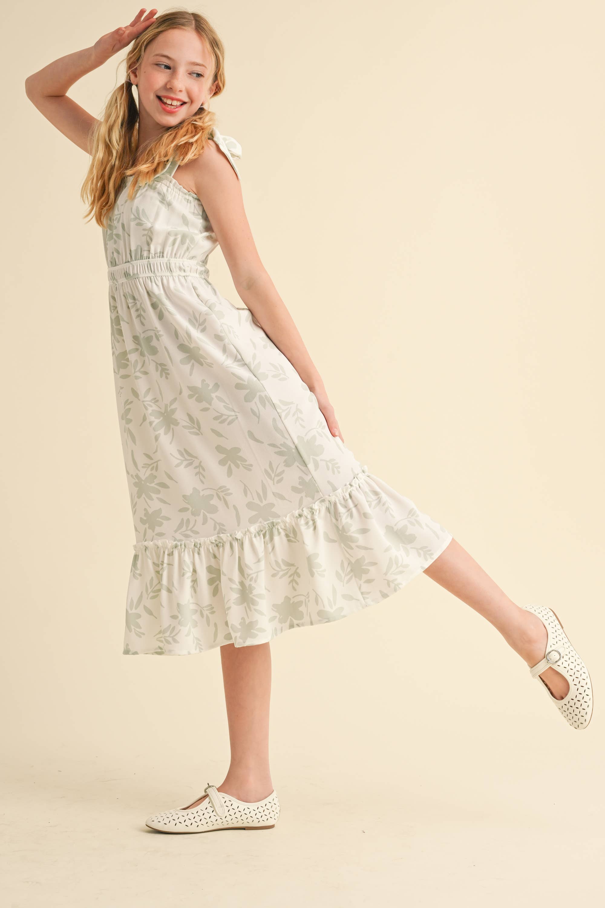 TWEEN GIRLS KIDS STRAPPY JULIETTE WAIST MIDI DRESS