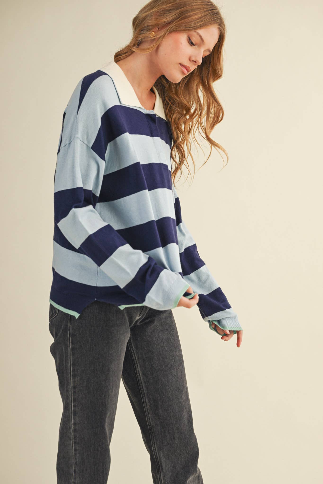 STRIPED RUGBY SWEATER