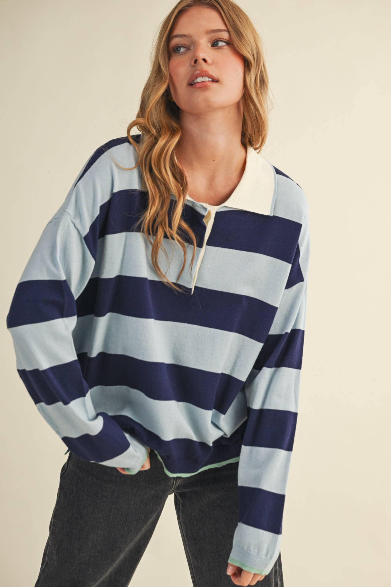 STRIPED RUGBY SWEATER