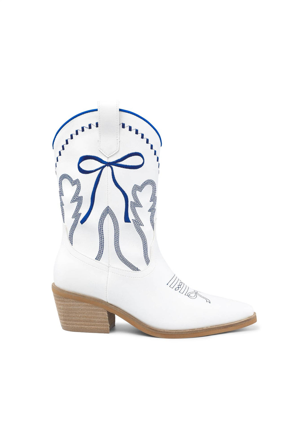 ZETA RIBBON EMBROIDERY WESTERN ANKLE BOOTS