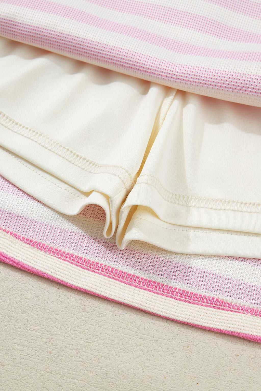 Striped Quarter-Zip Sleeveless Top & Skort Set