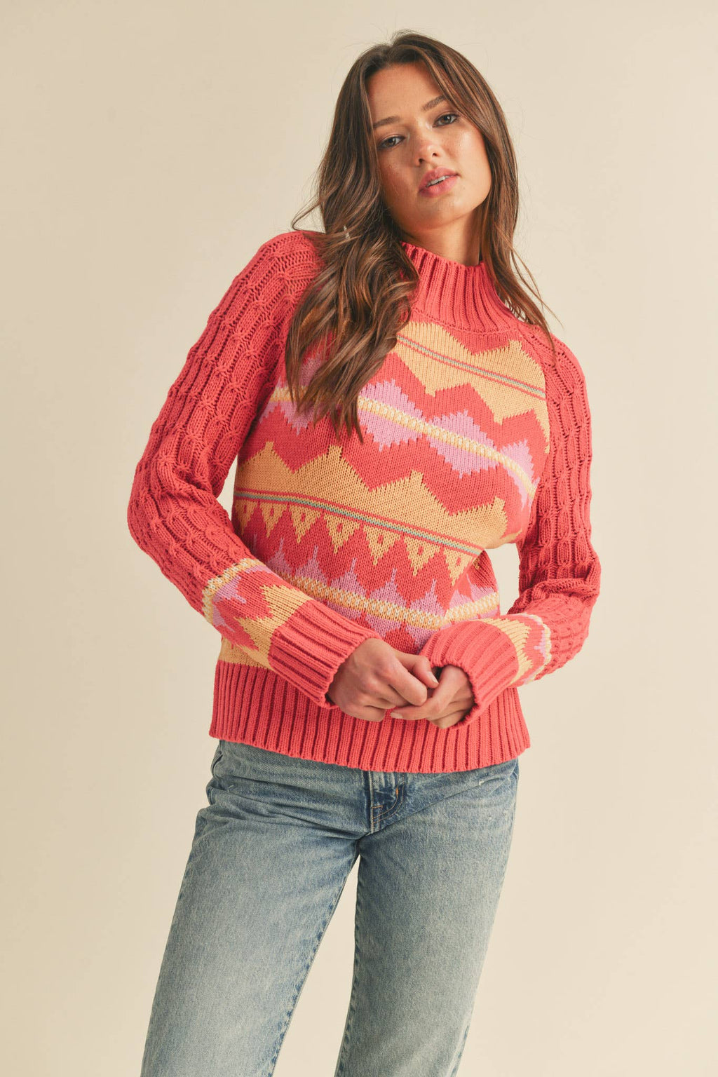 FAIR ISLE TURTLENECK SWEATER