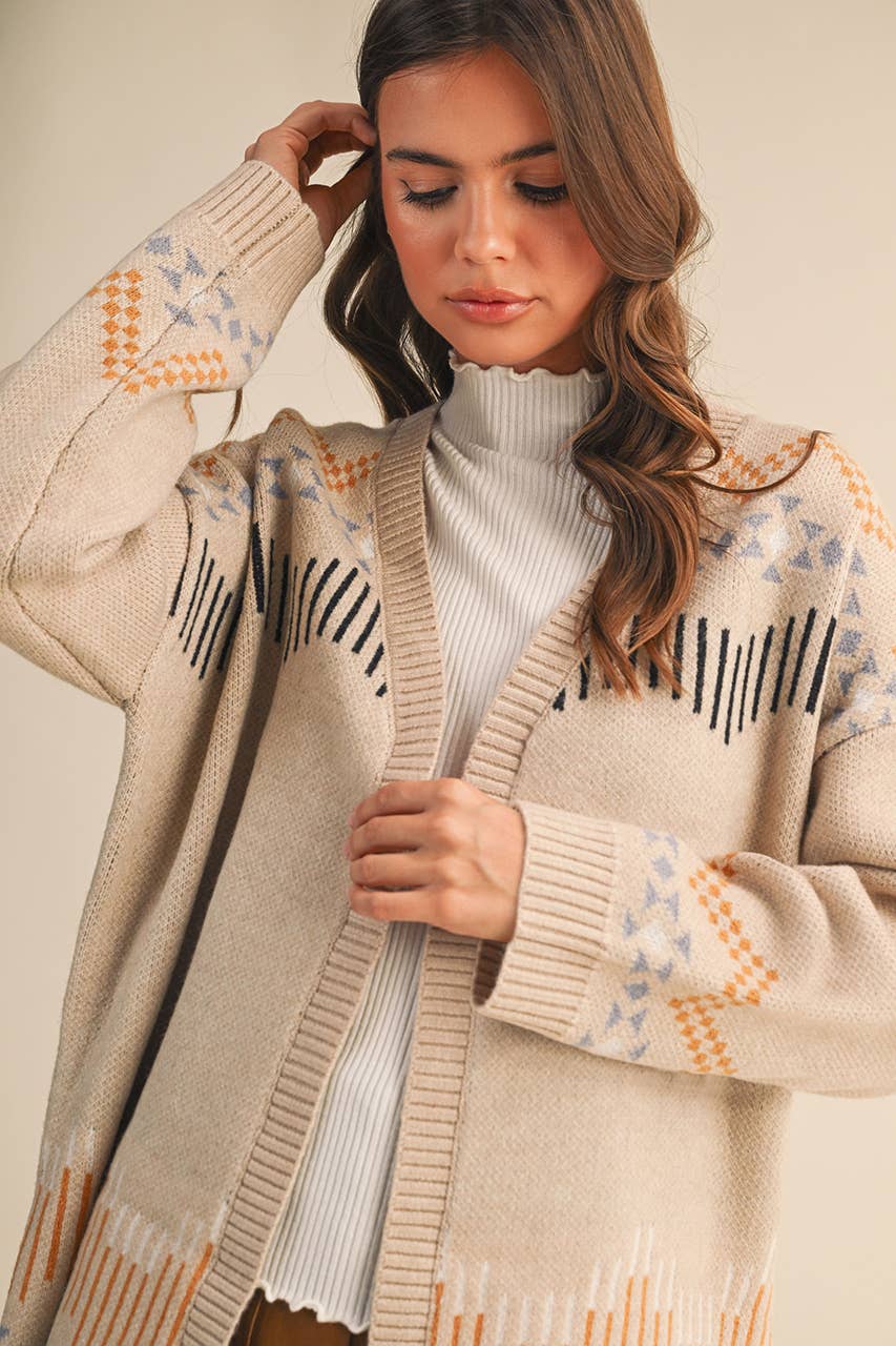 WESTERN MOTIF SWEATER CARDIGAN