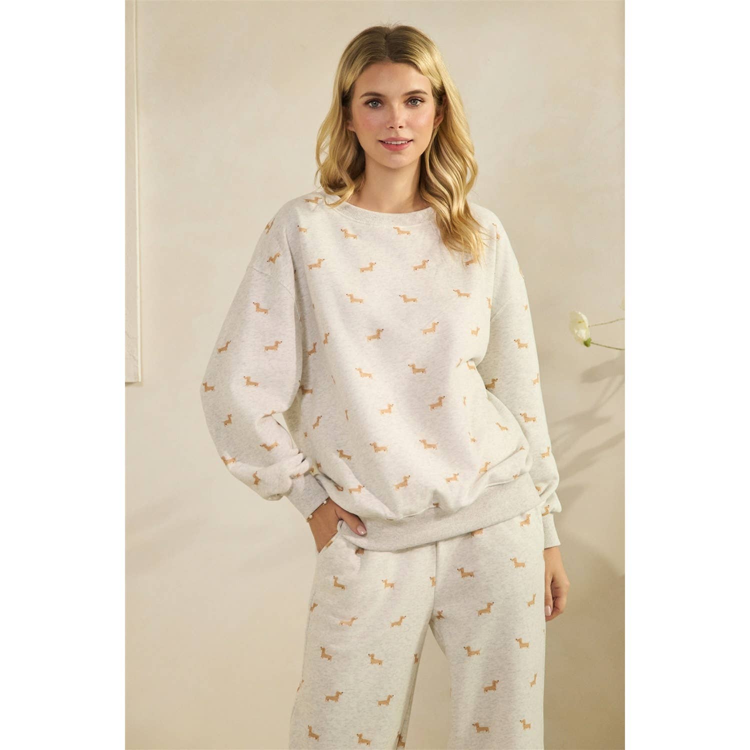 All Over Dog Crew Neck Sweatshirt