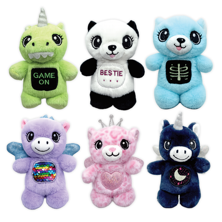Wrapkins Wrist Band Slap Hug Plush Pal Variety - 6/Display