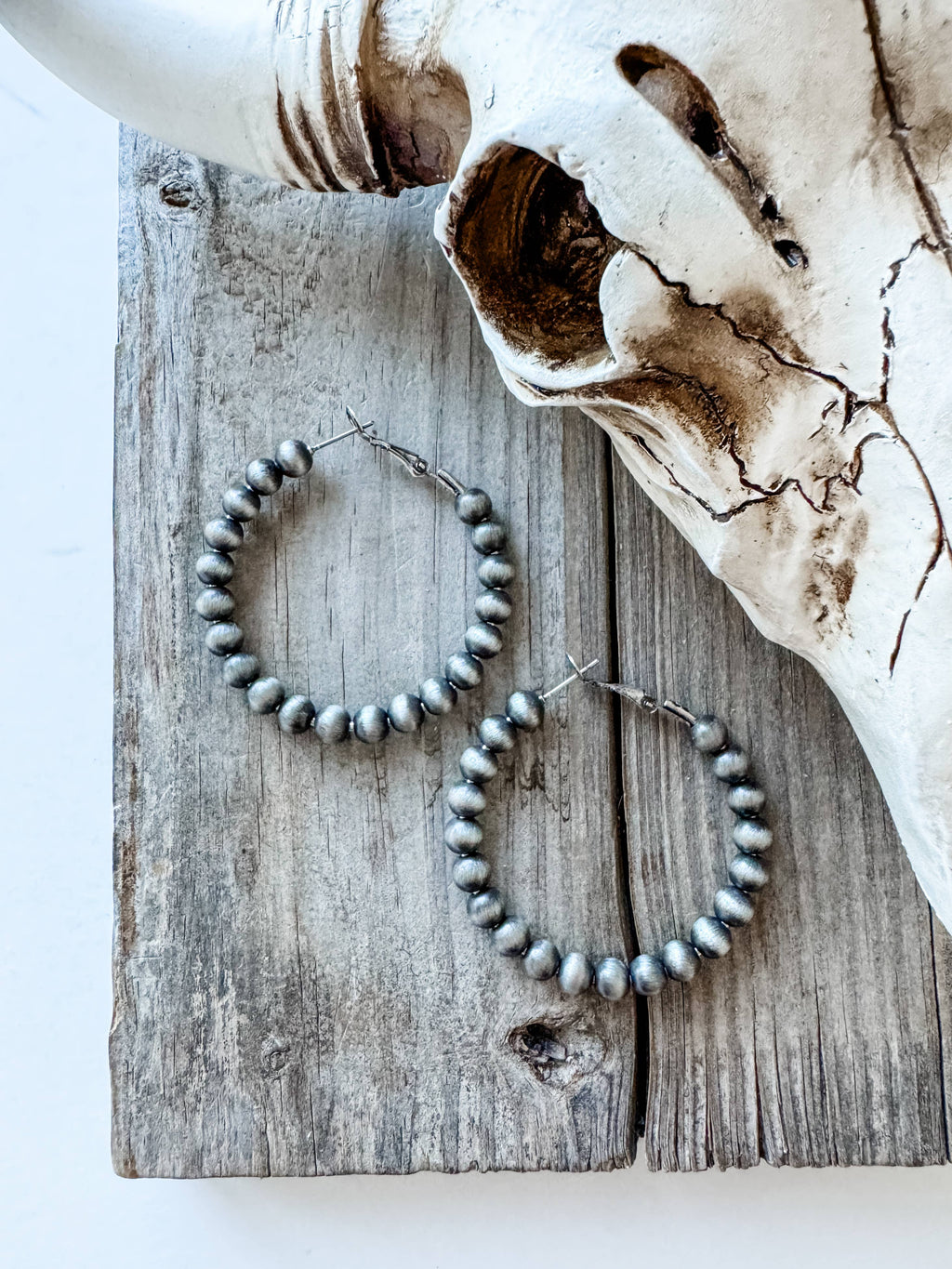 1.65” Navajo Pearl Hoops Earrings