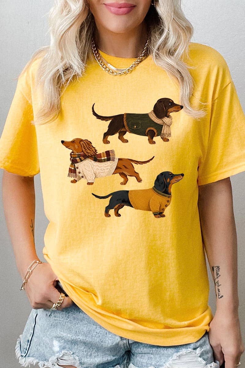 Dachshund Trio Graphic Heavy Cotton Tee