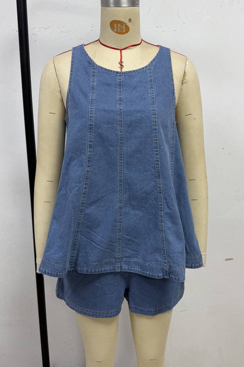 Sleeveless Flared Short Set