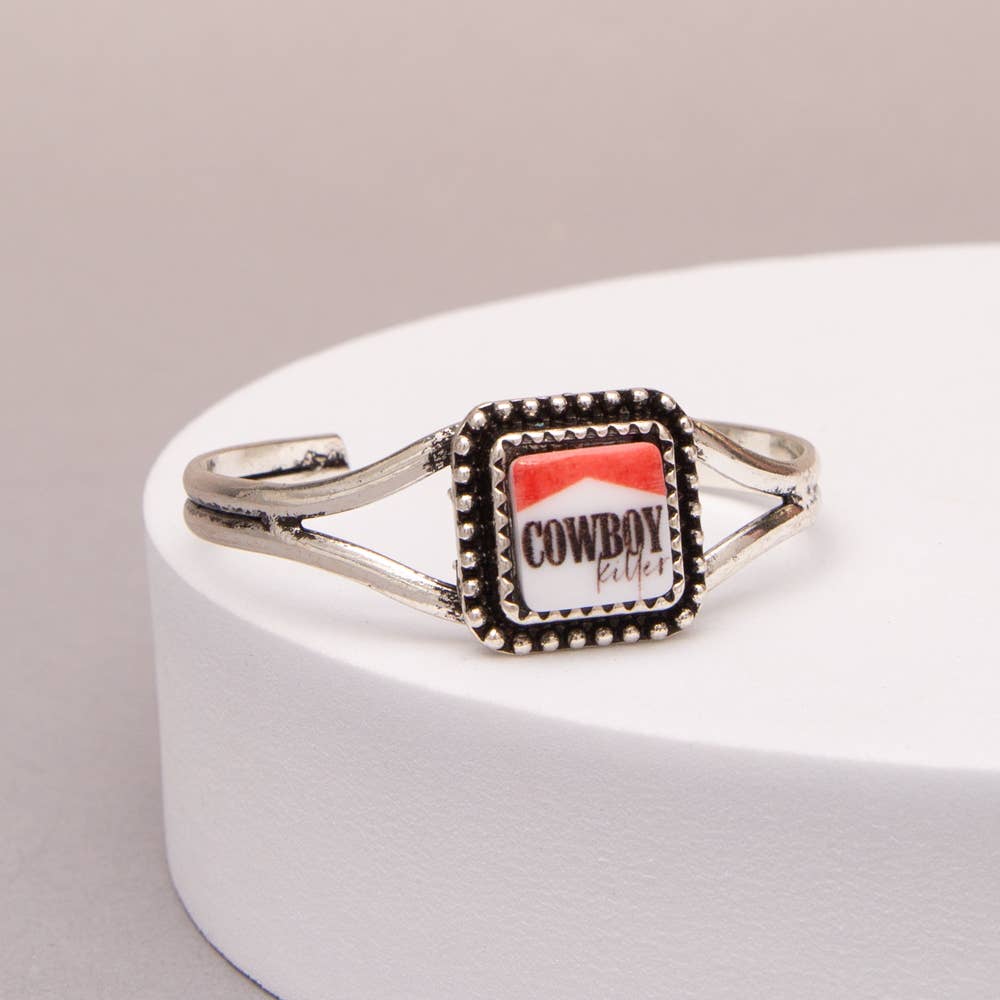 Western Enamel Cowboy Rider Cuff Bracelet