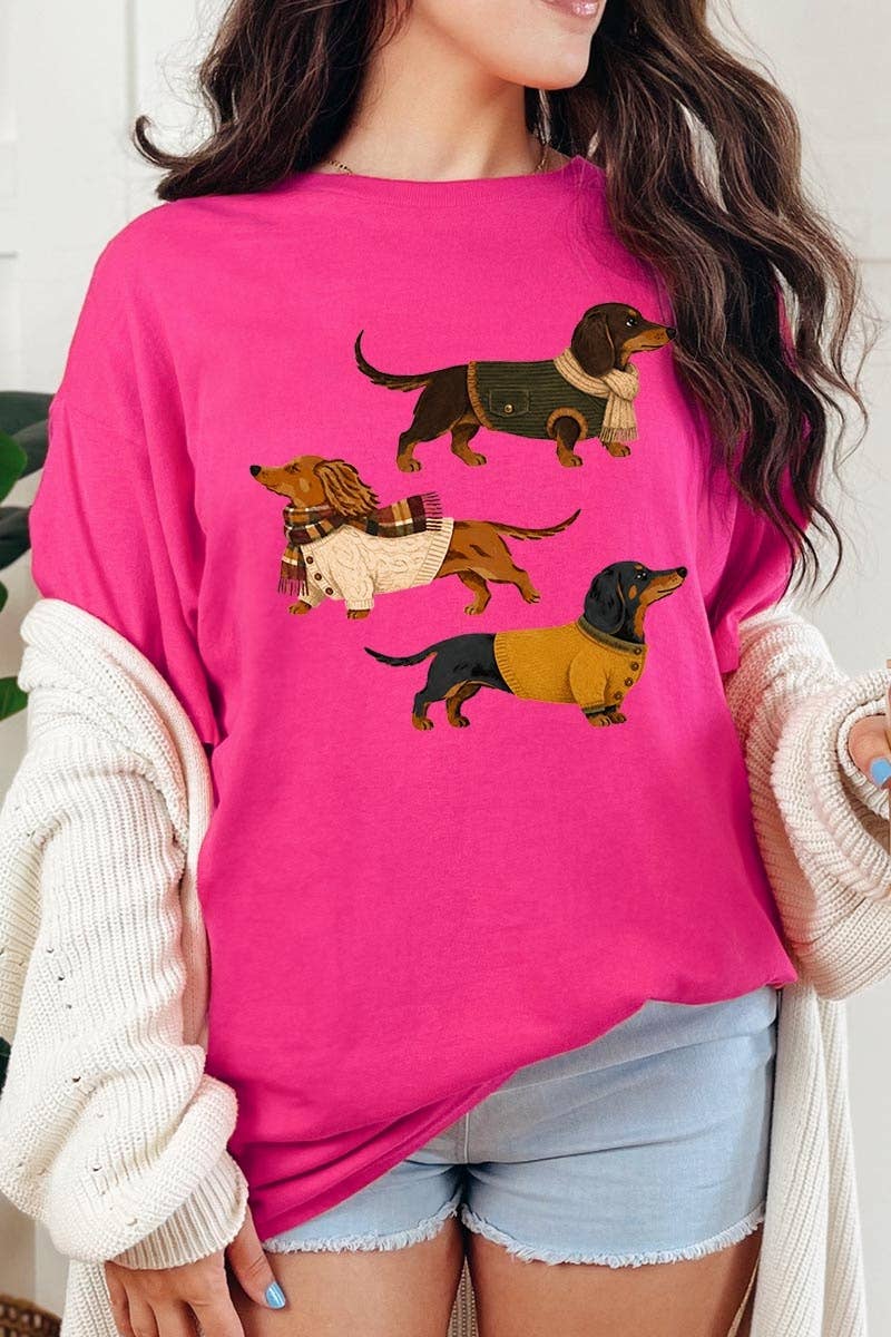 Dachshund Trio Graphic Heavy Cotton Tee