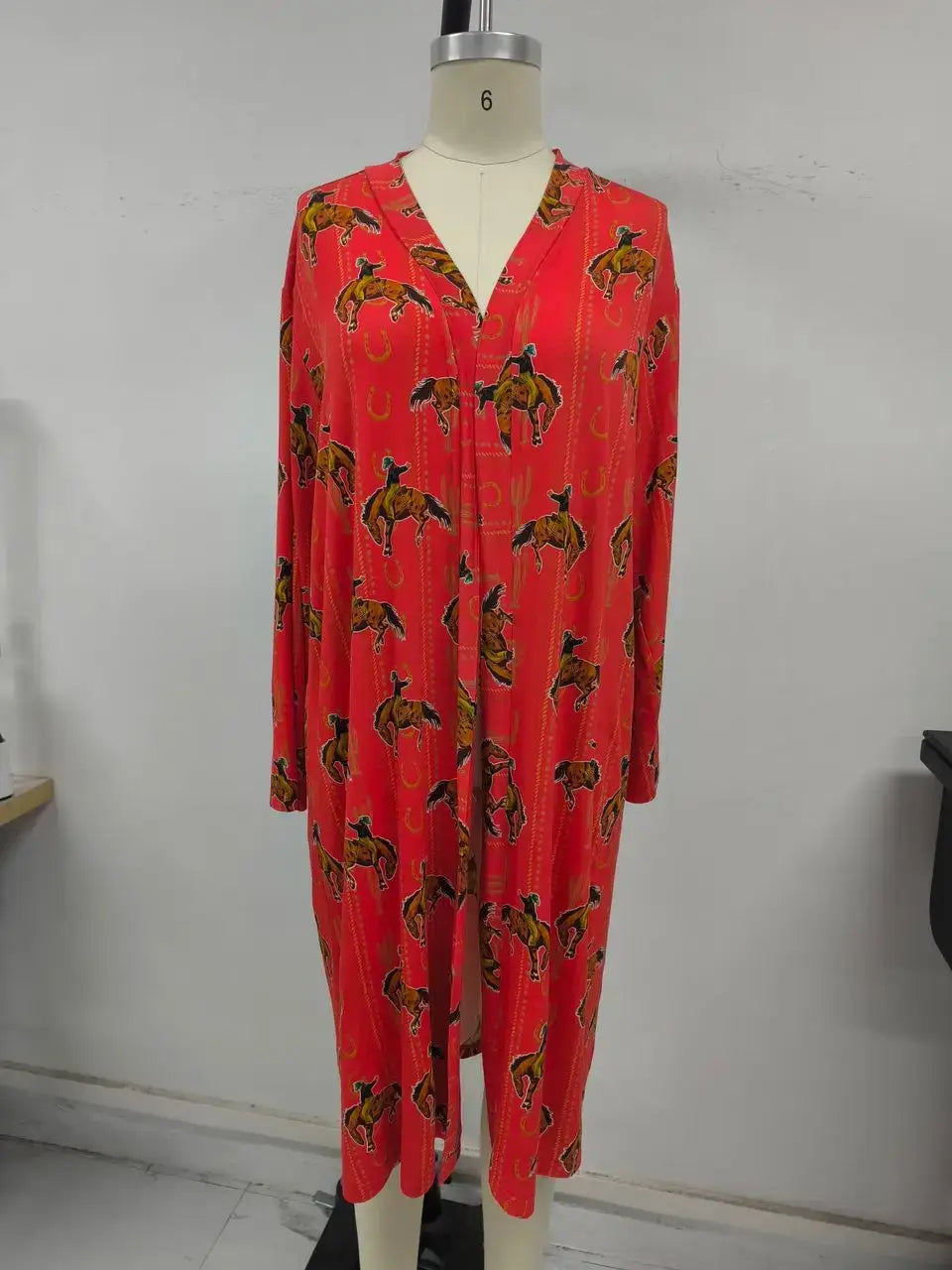 Bronc Rider Western lounge robe or kimono/cardigan