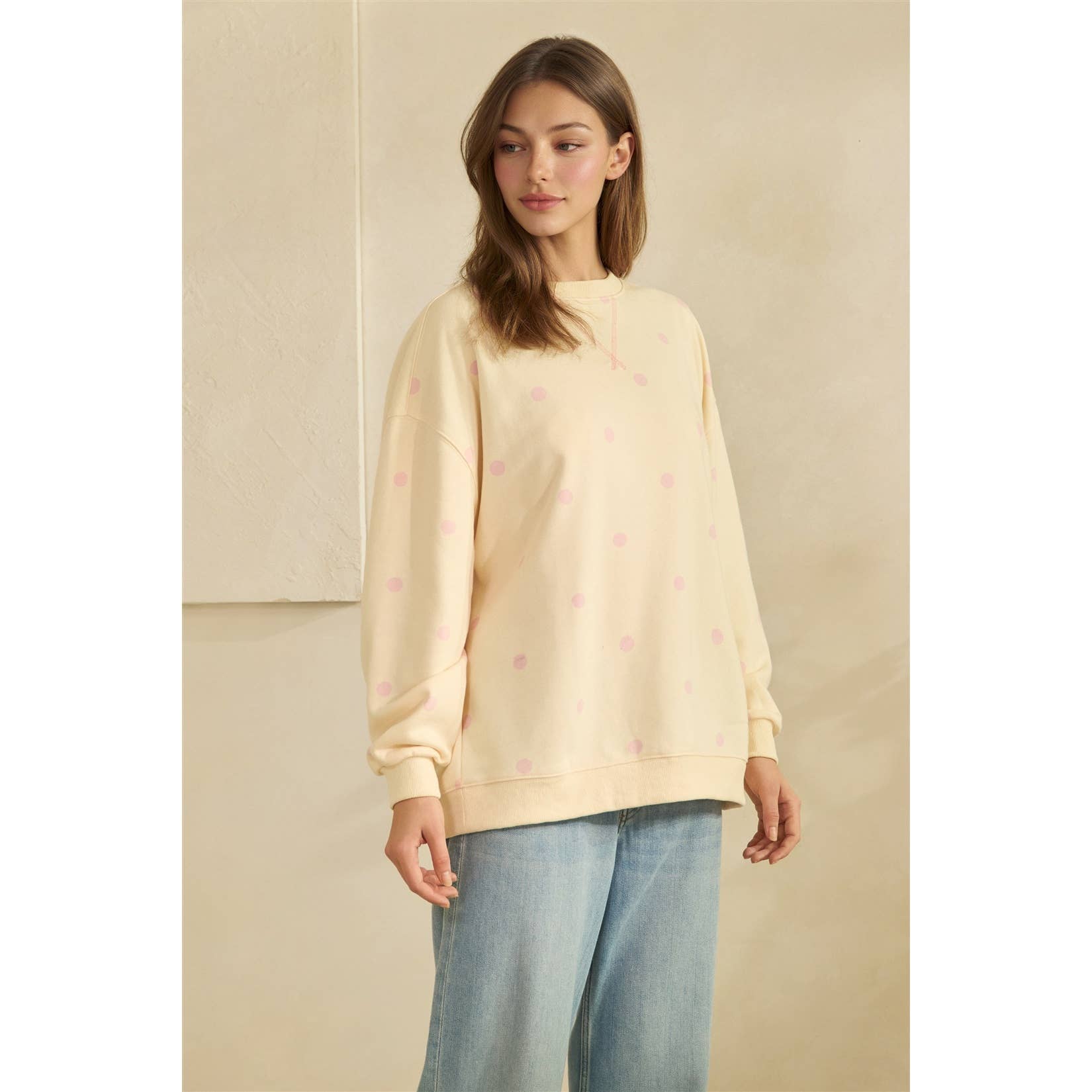 Polka Dot French Terry Top