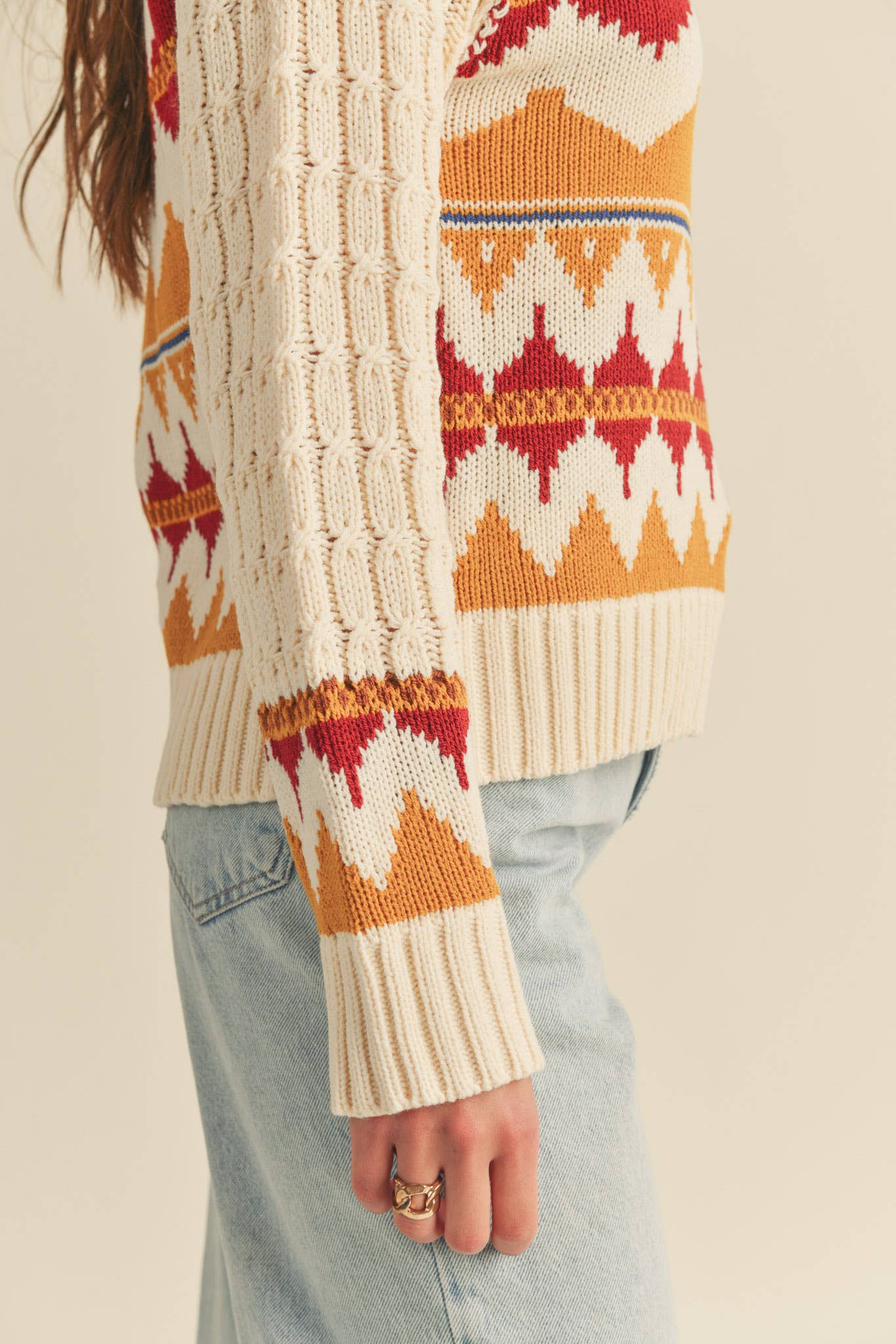 FAIR ISLE TURTLENECK SWEATER