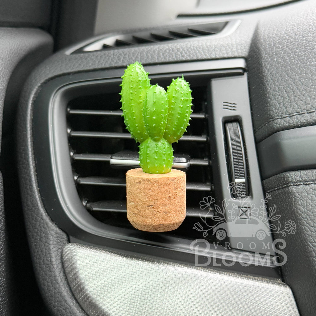 Mini Cactus Plant Vent Clip Car Air Freshener (Reusable)