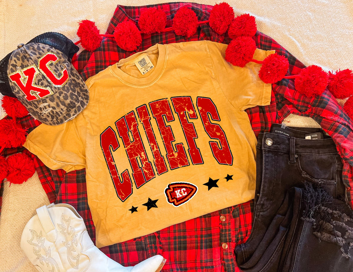 CHIEFS STARS TEE (MUSTARD)