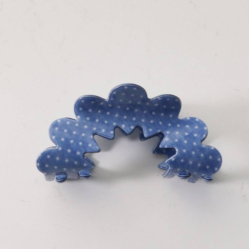 VINTAGE PORCELAIN STYLE HALF MOON HAIR CLAW CLIPS