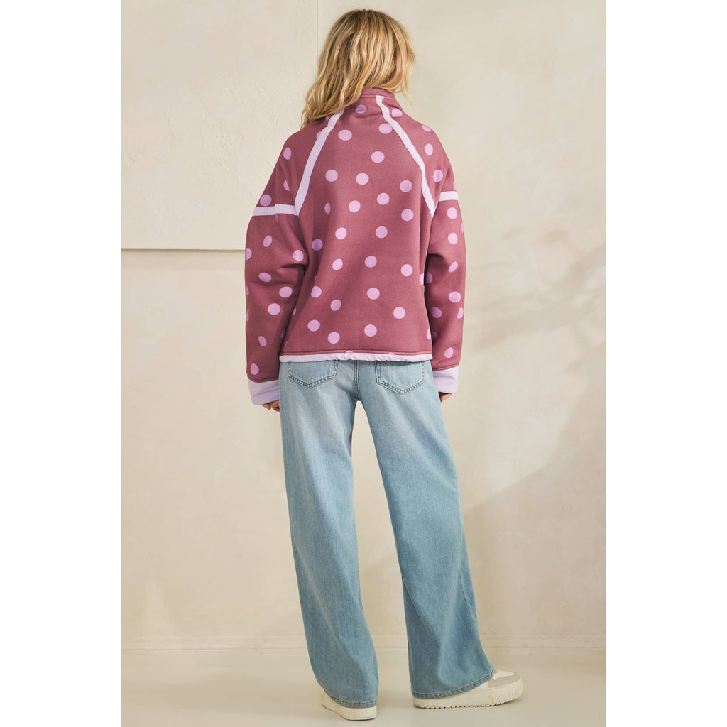 Polka Dot Contrast Pull Over