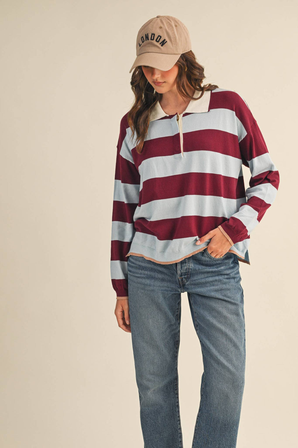 STRIPED RUGBY SWEATER