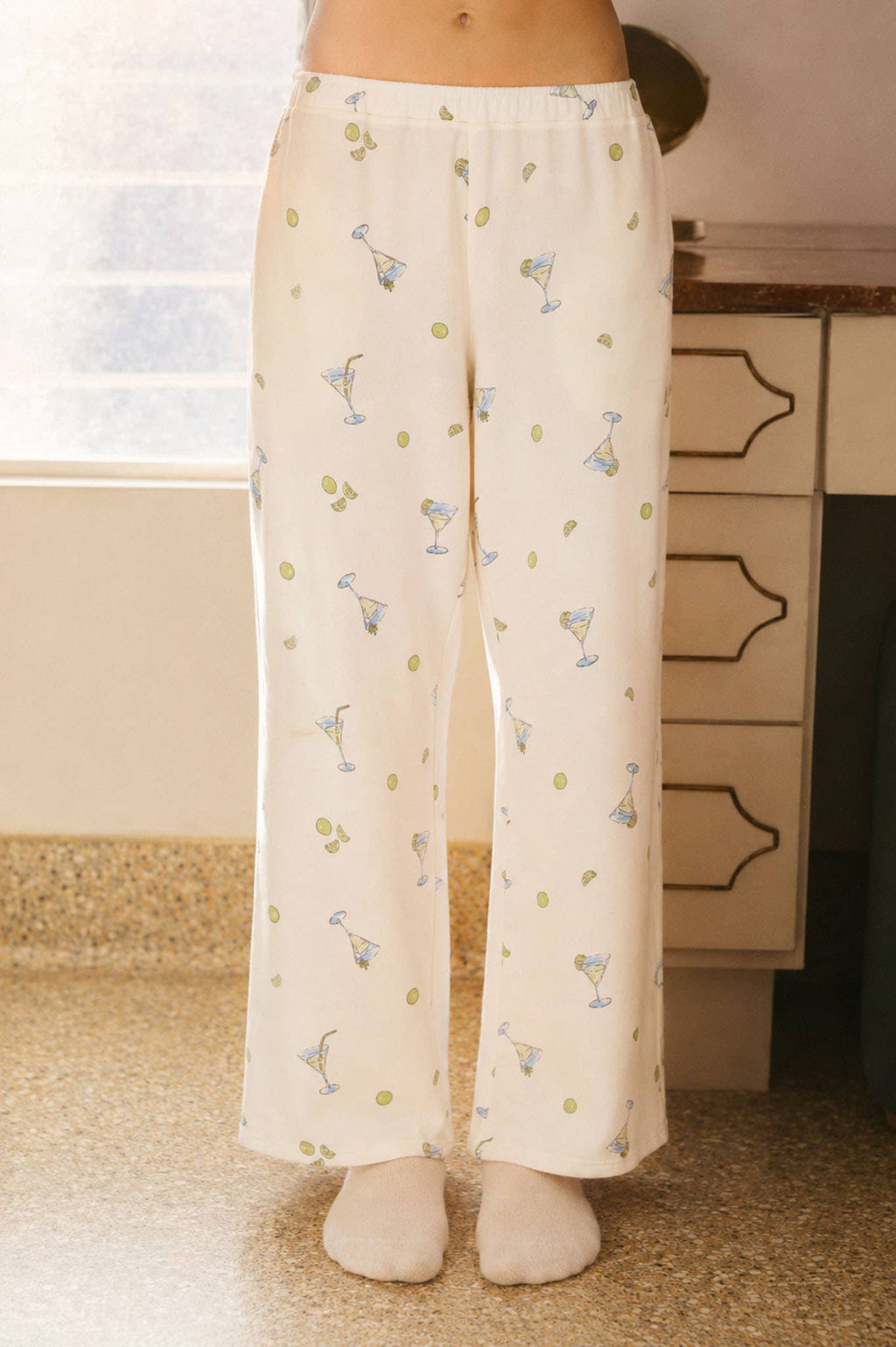 MARTINI MOTIF KNIT LOUNGE PANTS