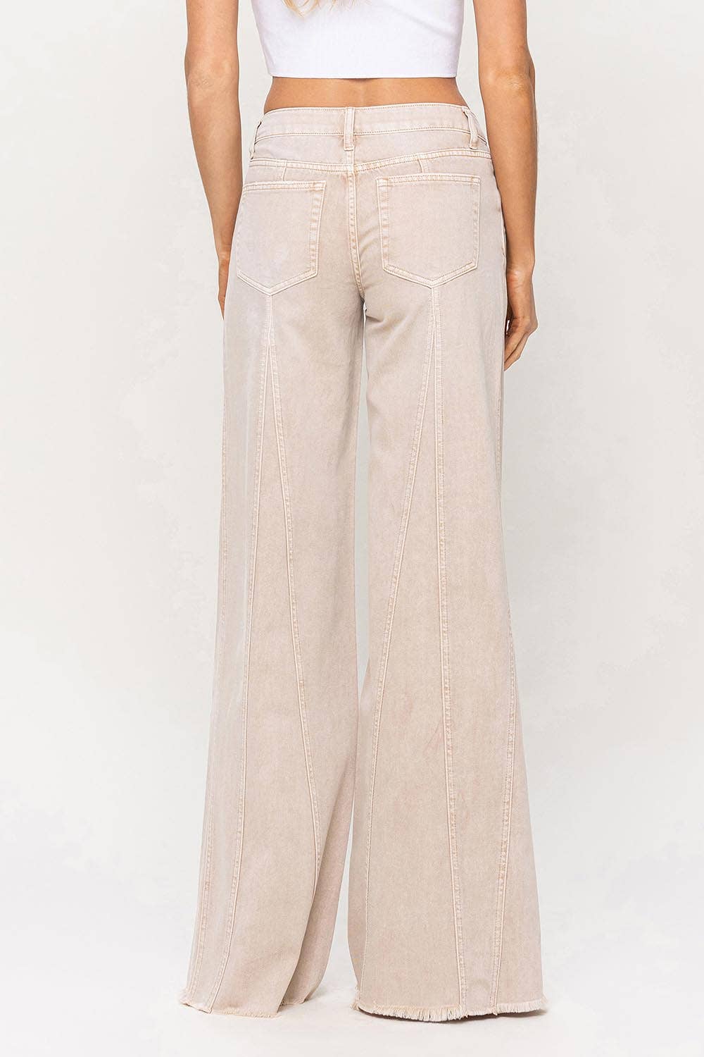 Flying Monkey Low-Rise Seam Detail Baggy Wide Jeans