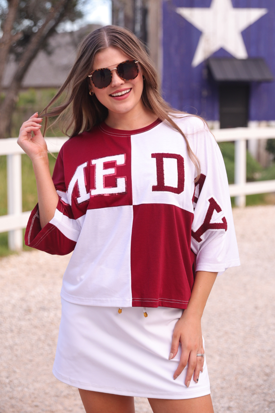 Huddle Up Color Block Top- Maroon