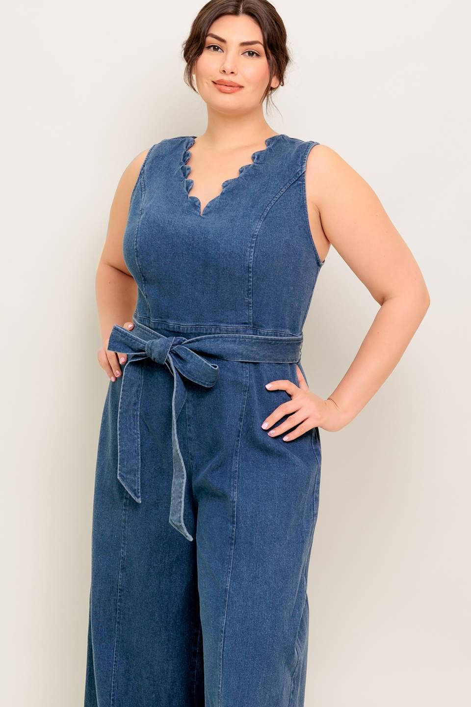 A washed denim jumpsuit - IP8897-P