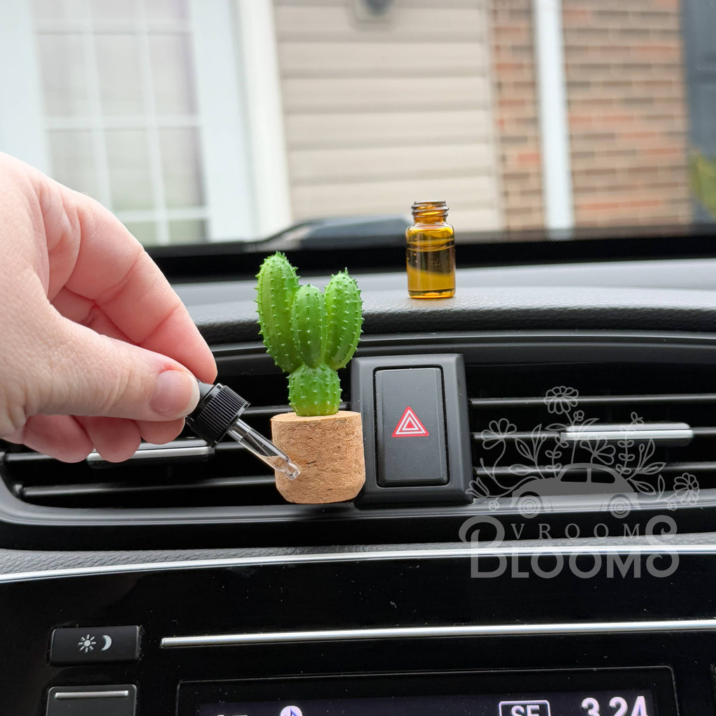 Mini Cactus Plant Vent Clip Car Air Freshener (Reusable)