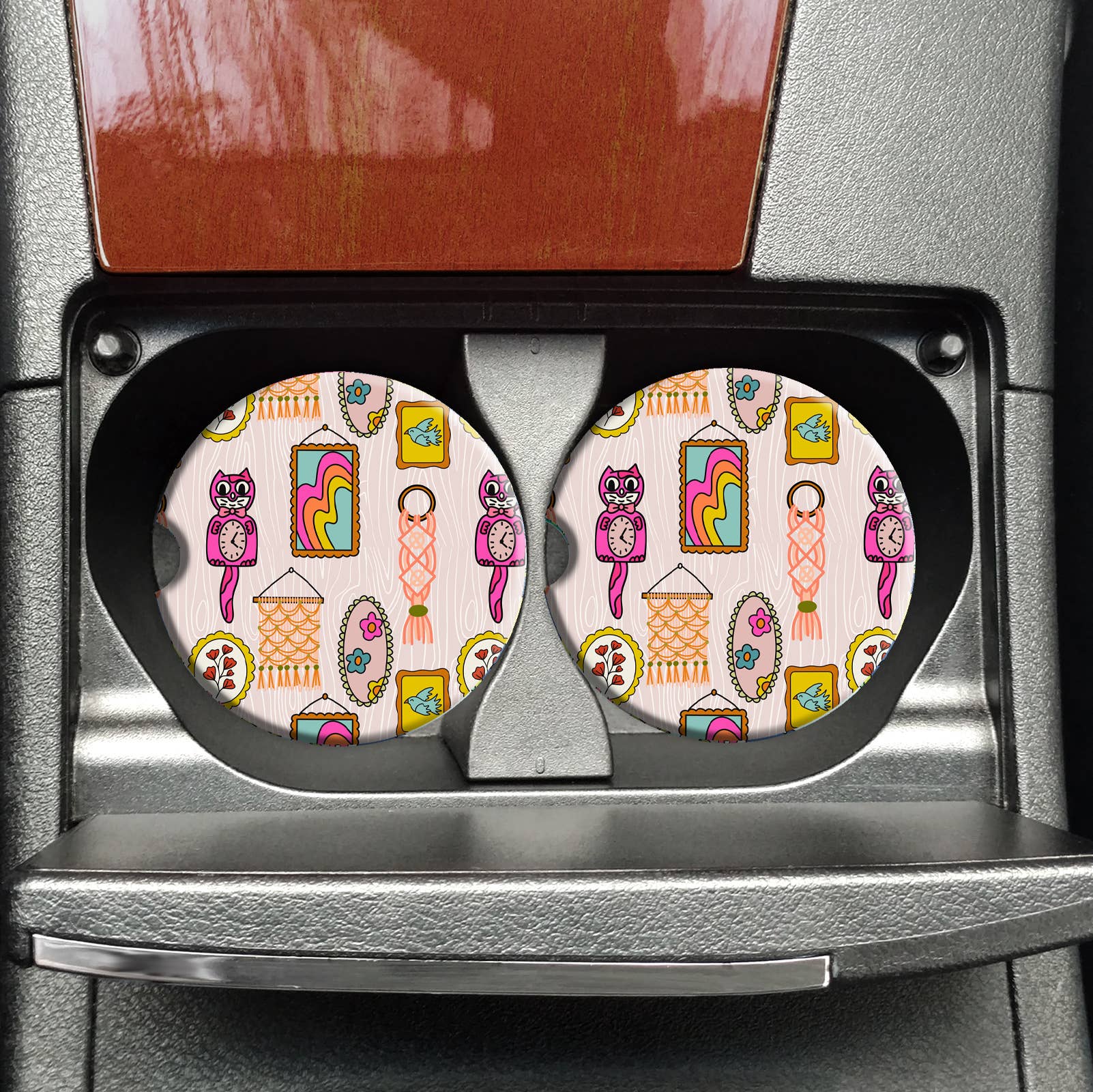 Granny Car Coasters, Kitschy Car Coasters, Car Accessories