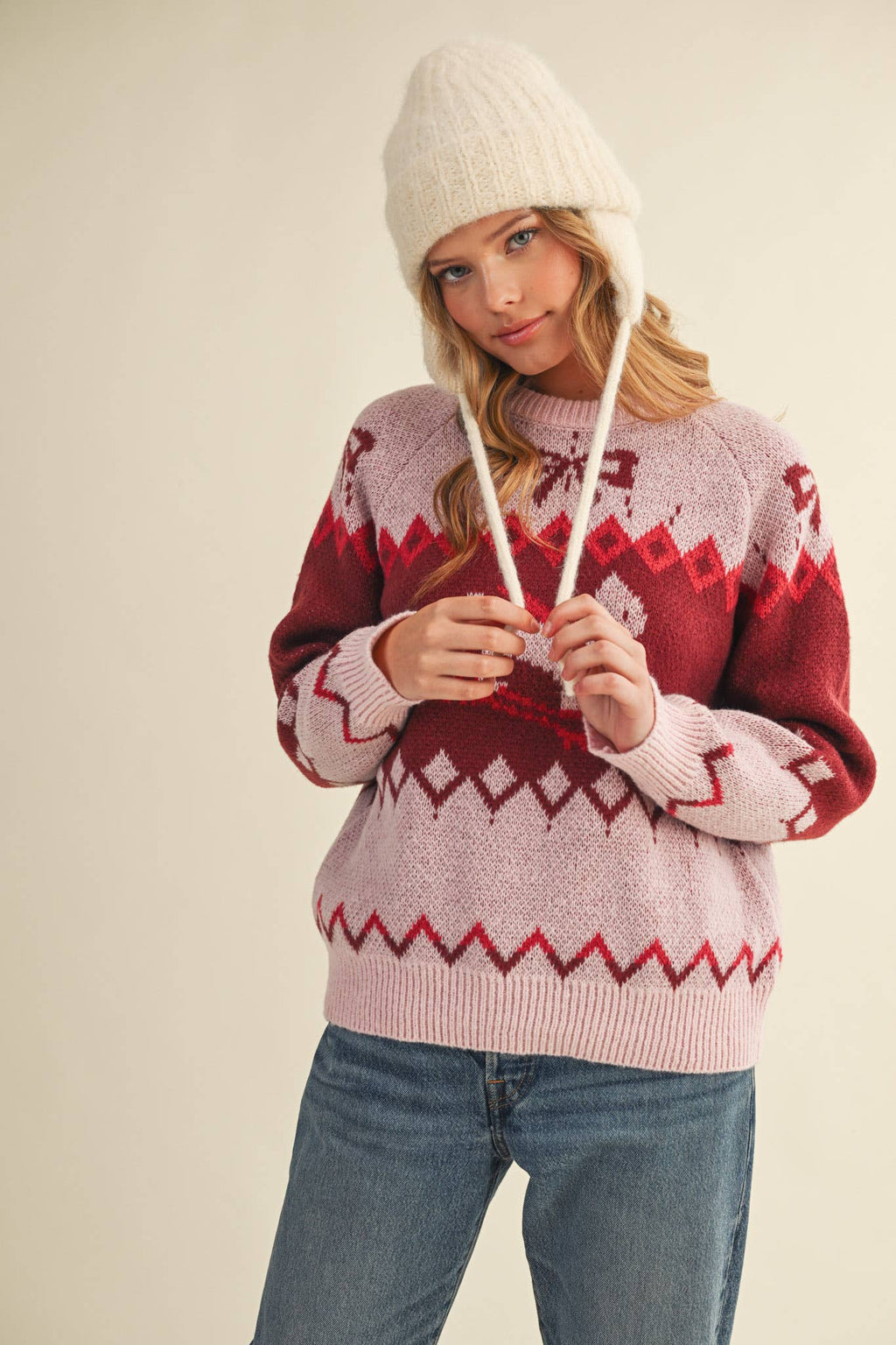 DOG MOTIF SWEATER PULLOVER