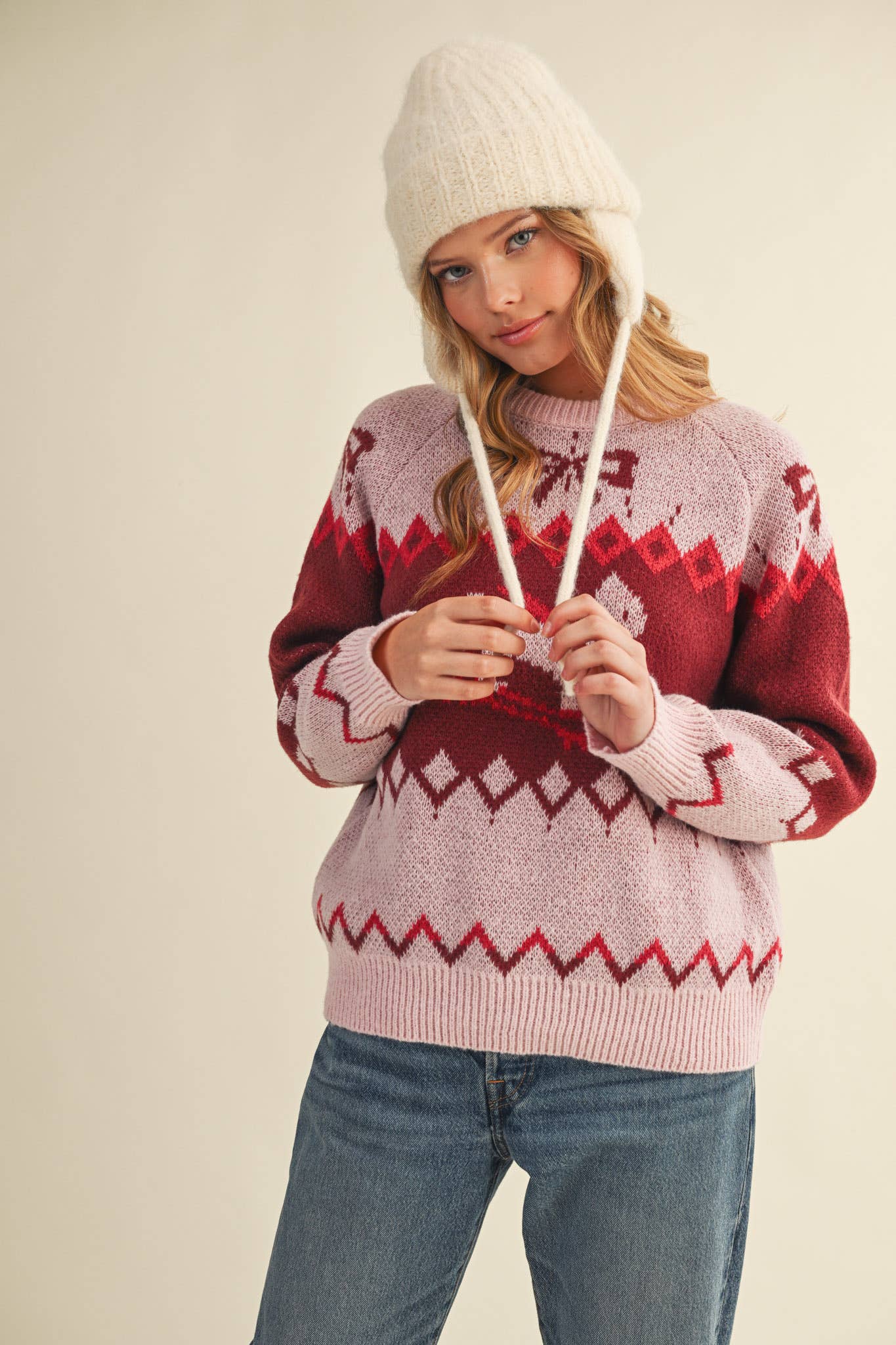 DOG MOTIF SWEATER PULLOVER