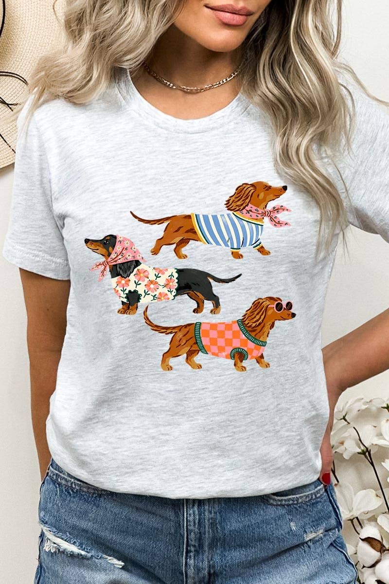 Stylish Dachshunds Graphic Tee