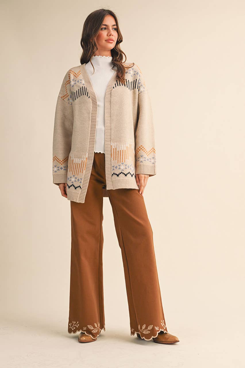 WESTERN MOTIF SWEATER CARDIGAN