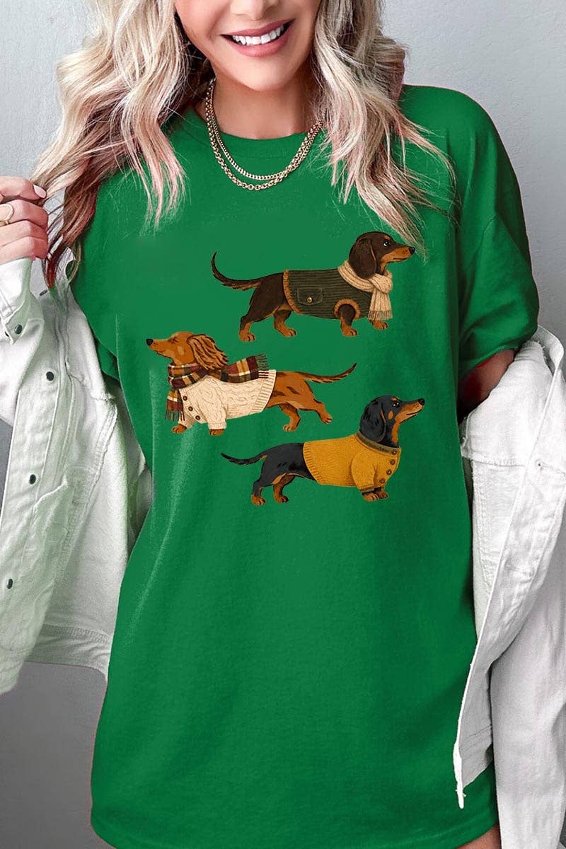 Dachshund Trio Graphic Heavy Cotton Tee